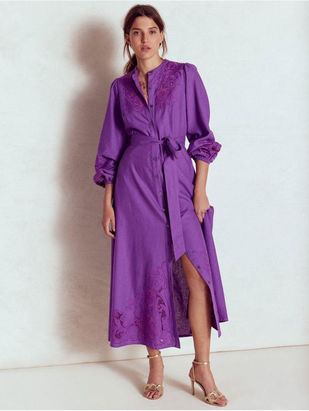 Boden Mae Linen Blend Shirt Dress- NWT Sz 4R